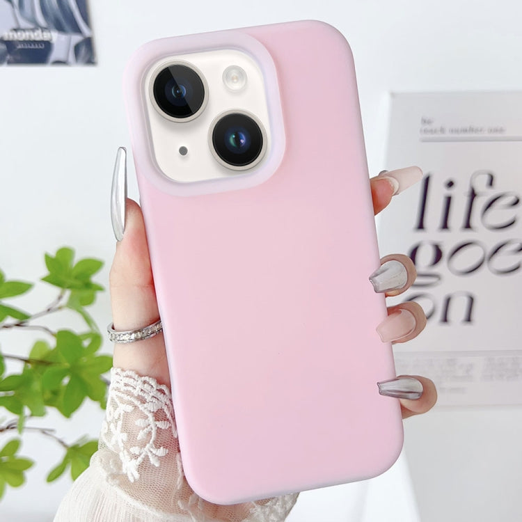 Apple iPhone 15 PC Hybrid Liquid Silicone Jelly Phone Case (Pink)