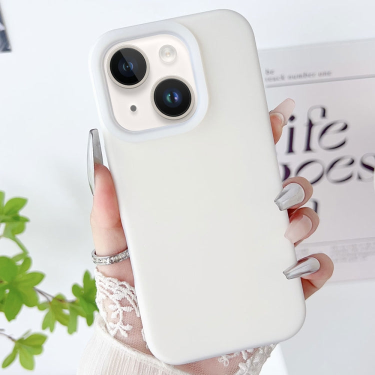 Apple iPhone 15 PC Hybrid Liquid Silicone Jelly Phone Case (White)