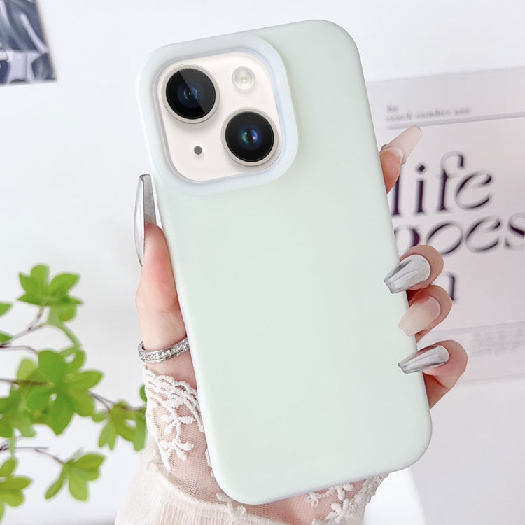 Apple iPhone 15 PC Hybrid Liquid Silicone Jelly Phone Case Cover (Light Green)