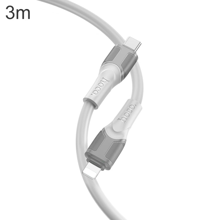 hoco USB-C / Type-C to 8 Pin Big Bull PD Charging Data Cable, Length:3m (Grey)
