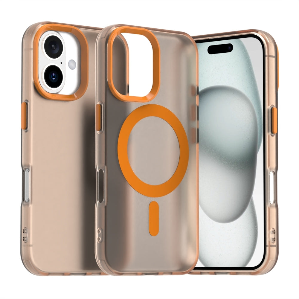 Apple iPhone 16 Candy Magsafe PC Hybrid Phone Case Cover - Orange