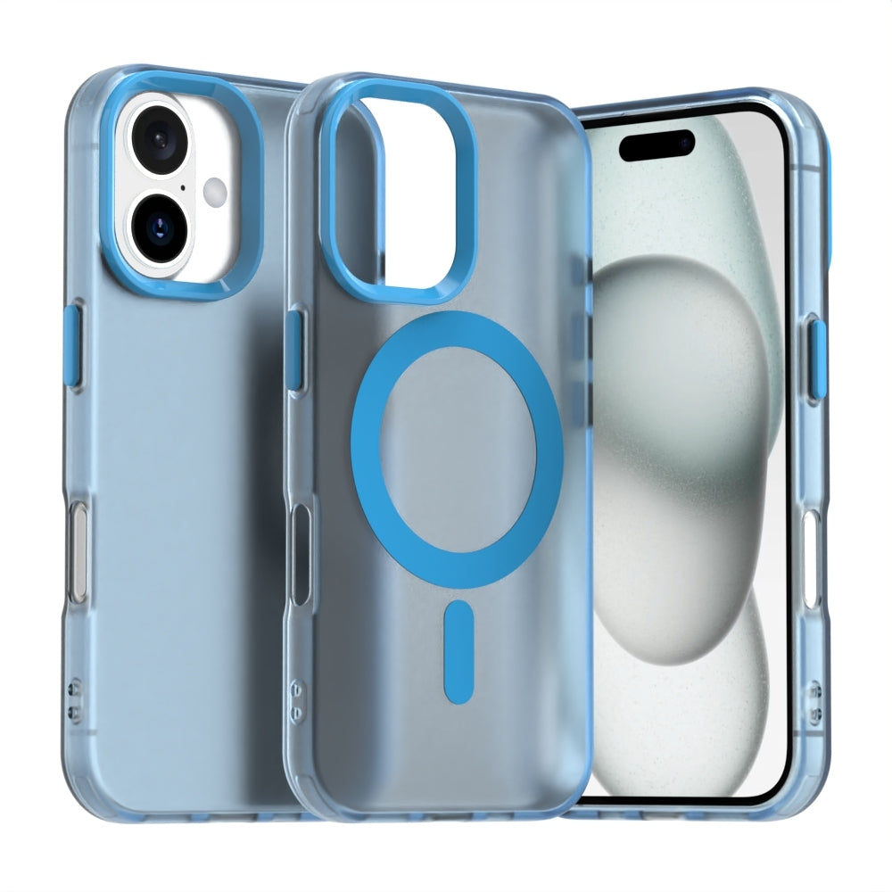 Apple iPhone 16 Candy Magsafe PC Hybrid Phone Case Cover - Blue