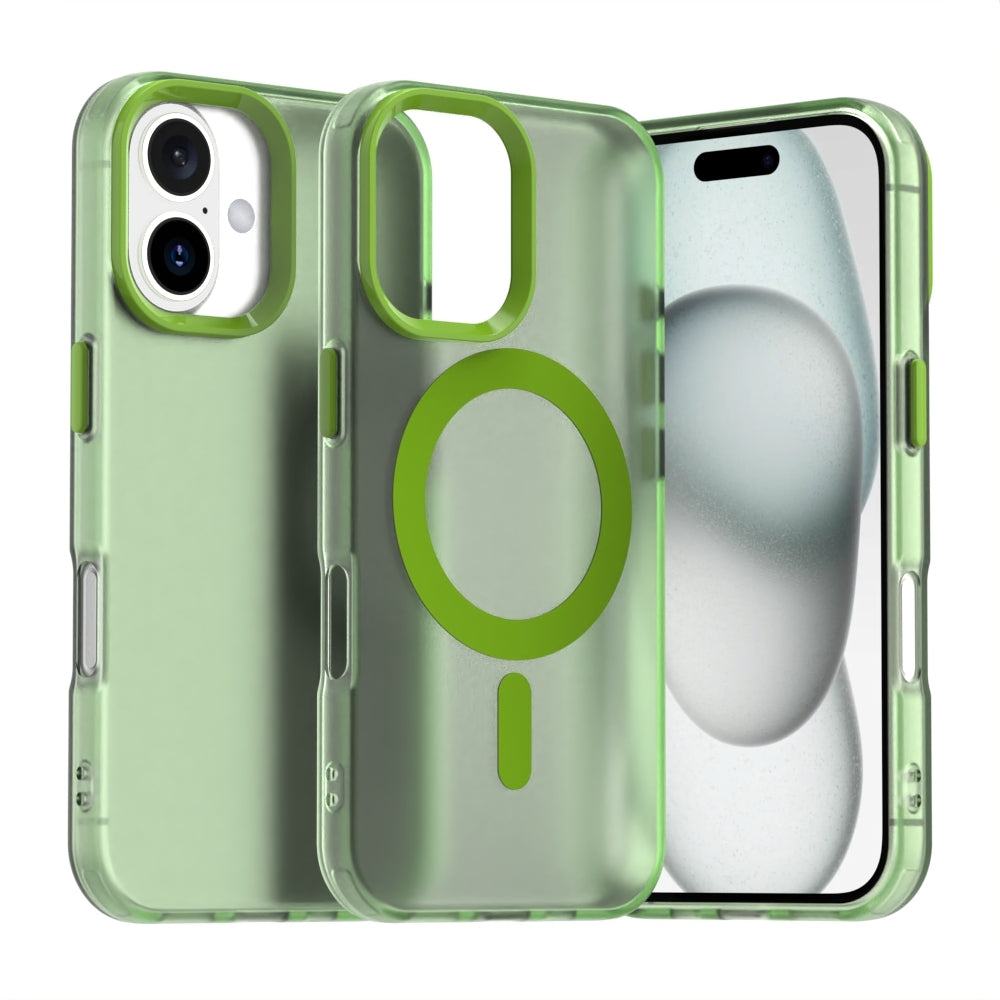 Apple iPhone 16 Candy Magsafe PC Hybrid Phone Case Cover - Green