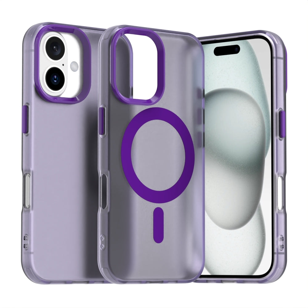 Apple iPhone 16 Candy Magsafe PC Hybrid Phone Case Cover - Purple