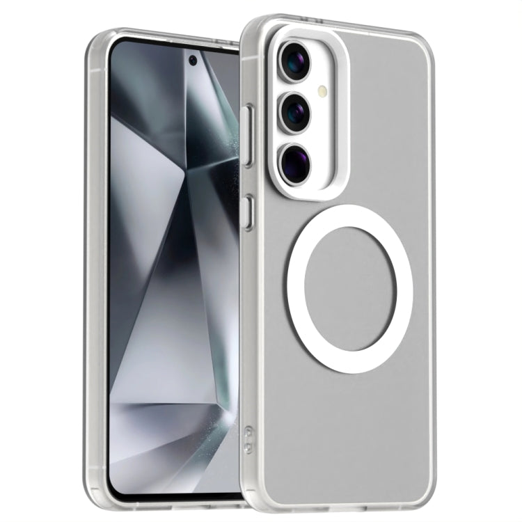 Samsung Galaxy S24 FE 5G Candy Magsafe PC Hybrid TPU Phone Case Cover (White)