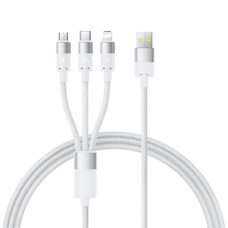 Baseus Ultra-Fast 3 in 1 3.5A Fast Charging Cable - 1.3m (White)