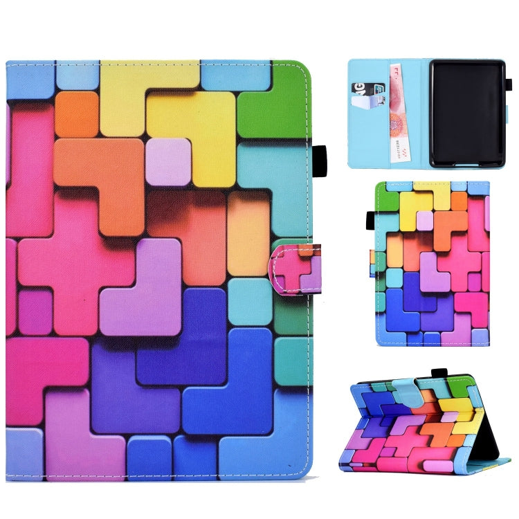 Amazon Kindle PaperWhite 12th Gen 2024 Colored Drawing Sewing Smart Leather Tablet Case Cover (Colorful Cubes)