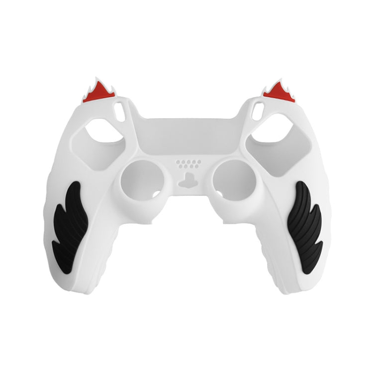 Sony Playstation PS5 Flame Silicone Gamepad Protective Case Cover (White)