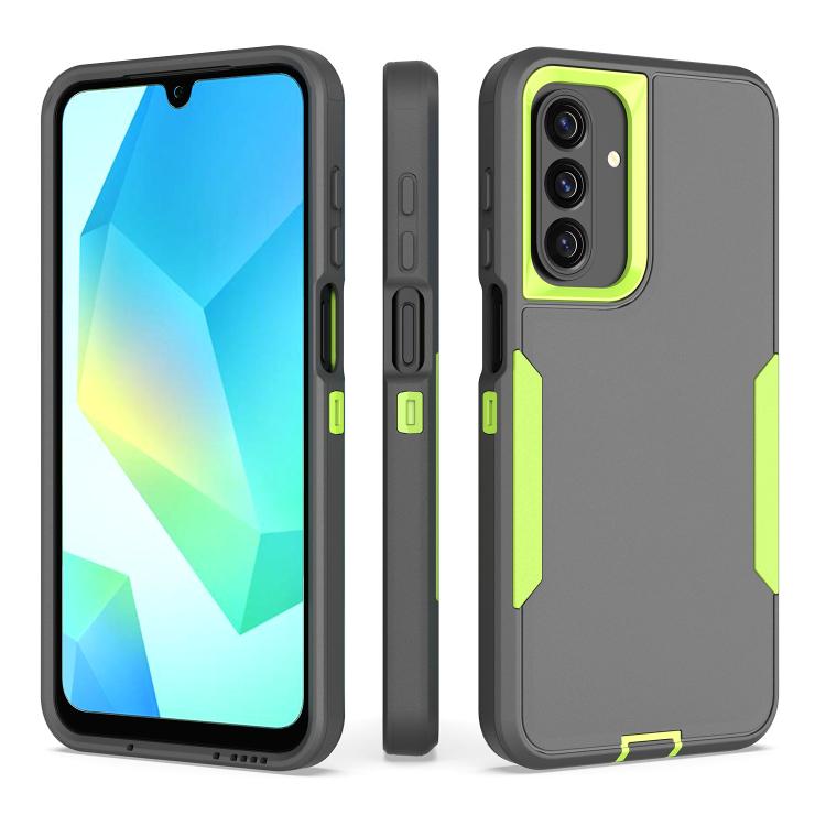 Samsung Galaxy A16 5G / A26 5G Magnetic PC Hybrid TPU Phone Case (Gray+Fluorescent Green)