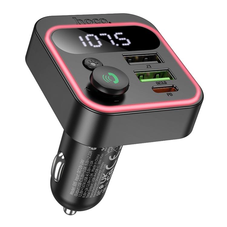 hoco Tiger PD 20W and QC 3.0 Car Bluetooth FM Transmitter (Black)
