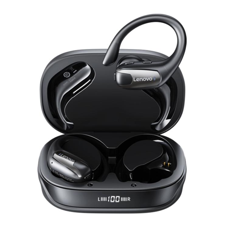 Original Lenovo Ear-mounted Digital Display True Wireless Bluetooth Earphones (Black)