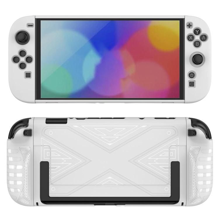 Nintendo Switch 2 Detachable X-pattern Protective Case Cover with Holder - White