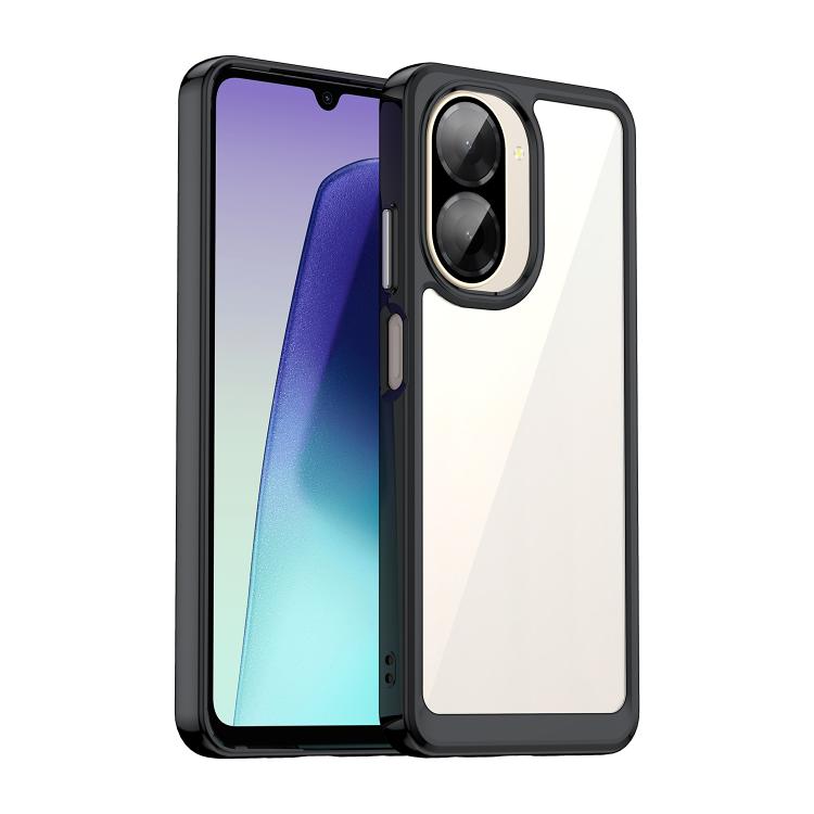 Redmi A5 4G / Poco C71 Colorful Series Black Acrylic Hybrid Phone Case Cover