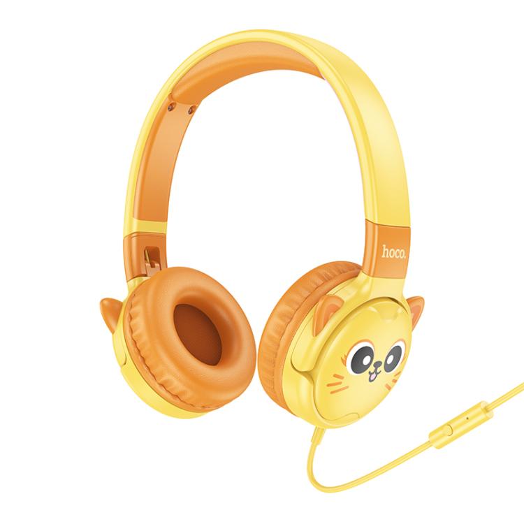 hoco W61 Voice Children's Head-mounted Wired Earphones - Sun Yellow
