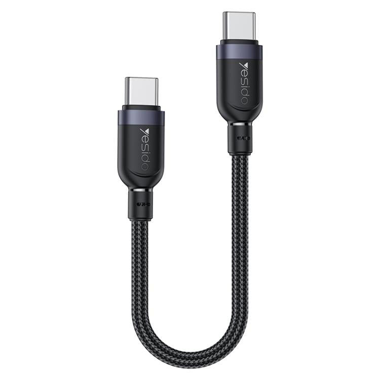Yesido CA188 60W 3A USB-C to Type-C Charging Data Cable, 0.3m - Black