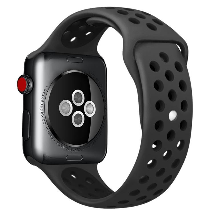 Apple Watch 46mm / 49mm / 45mm / 44mm xDfind Two Color Silicone Sports Watch Band (Black)