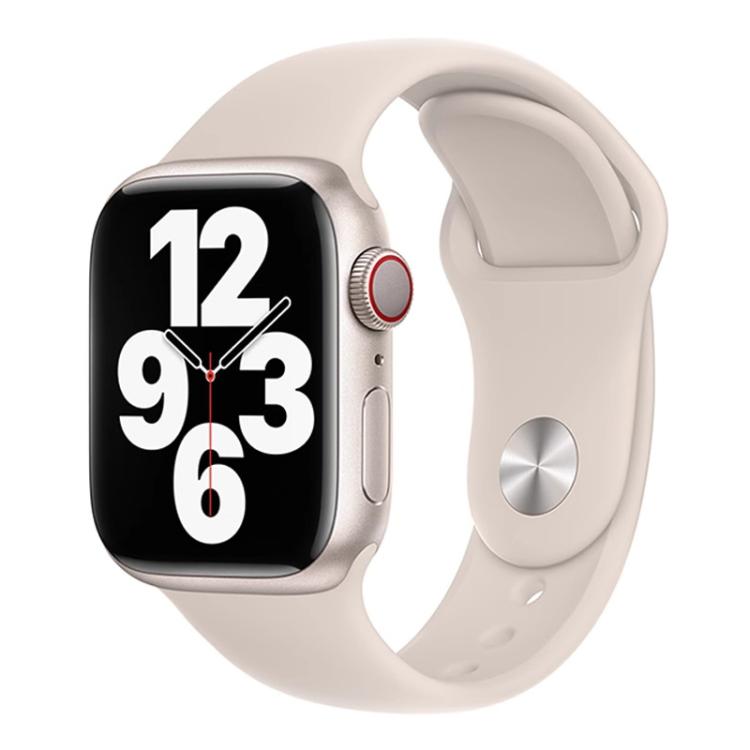 Apple Watch 46mm/49mm/45mm/44mm xDfind Solid Color Silicone Sports Band - Starlight