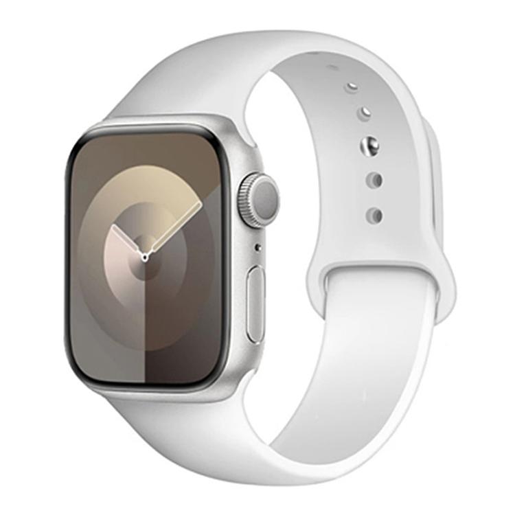 Apple Watch 43mm / 41mm / 40mm / 38mm xDfind Solid Color Silicone Sports Watch Band (White)