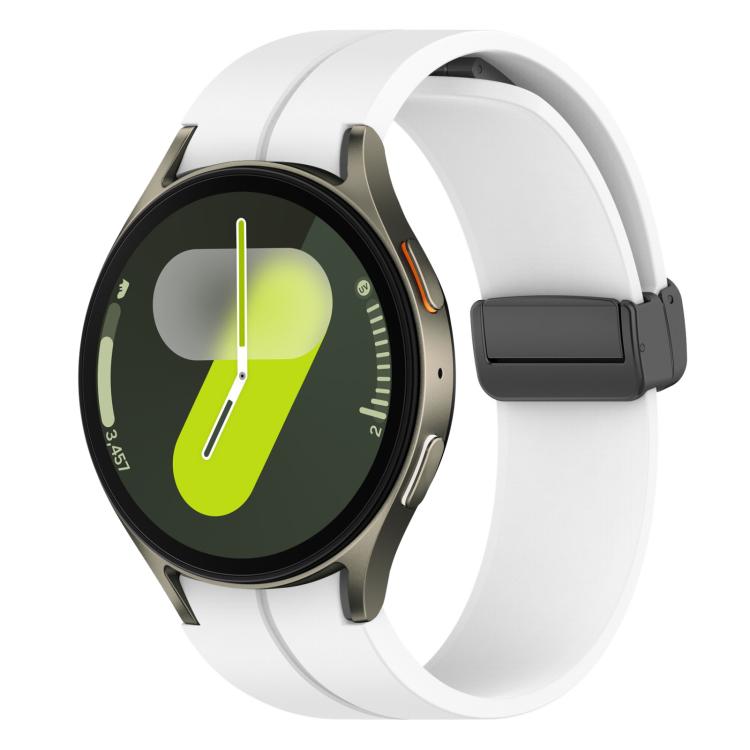 Samsung Galaxy Watch7/FE/6/5/4 Magnetic Buckle Silicone Watch Band - White