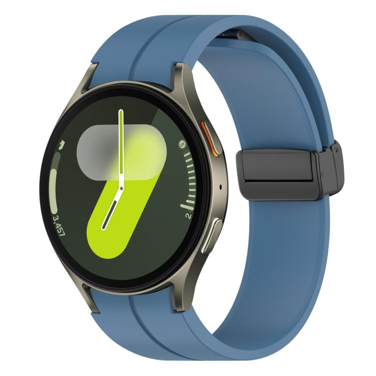 Samsung Galaxy Watch7/FE/6/5/4 Magnetic Black Buckle Silicone Watch Band - Blue