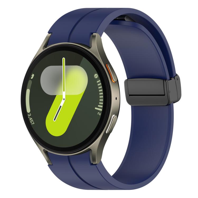 Samsung Galaxy Watch7 / FE / 6 / 5 / 4 xDfind Fold Magnetic Buckle Silicone Watch Band - Midnight Blue