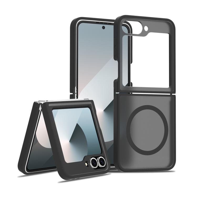 Samsung Galaxy Z Flip6 / Flip7 FE Skin Feel TPU Hybrid PC MagSafe Phone Case (Black)