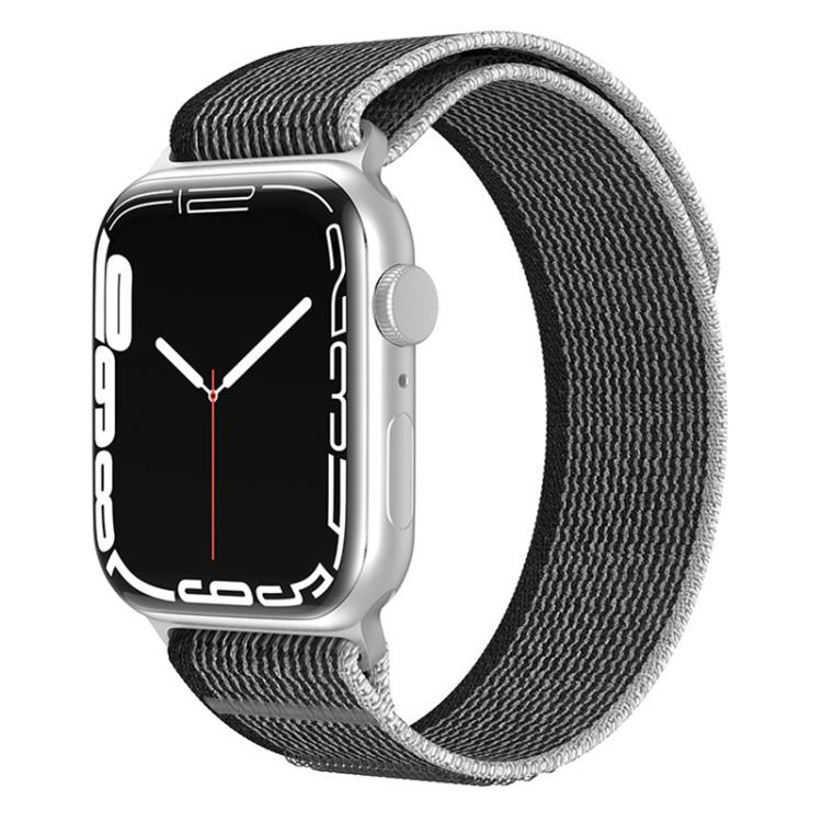 Apple Watch 46mm / 49mm / 45mm / 44mm xDfind Dual-Section Loop Nylon Watch Band (Black Grey)