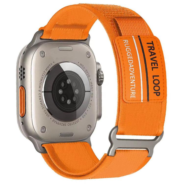 Apple Watch 42mm / 41mm / 40mm / 38mm xDfind Double Section Metal Buckle Loop Nylon Braided Watch Band - Orange