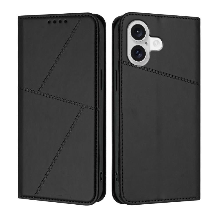 Apple iPhone 17 Strong Magnetic Frosted Flip Leather Phone Case - Black