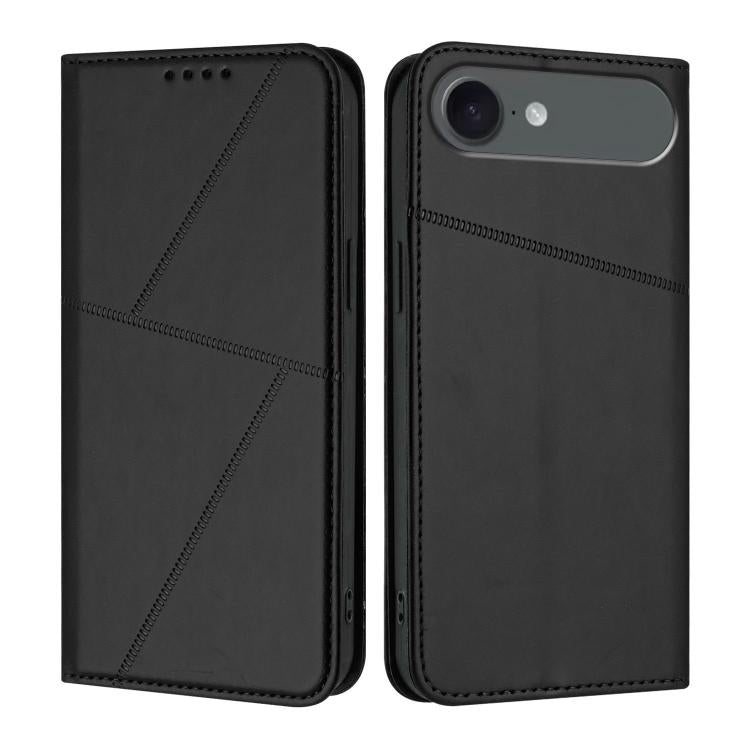 Apple iPhone 17 Air Strong Magnetic Frosted Flip Leather Case - Black