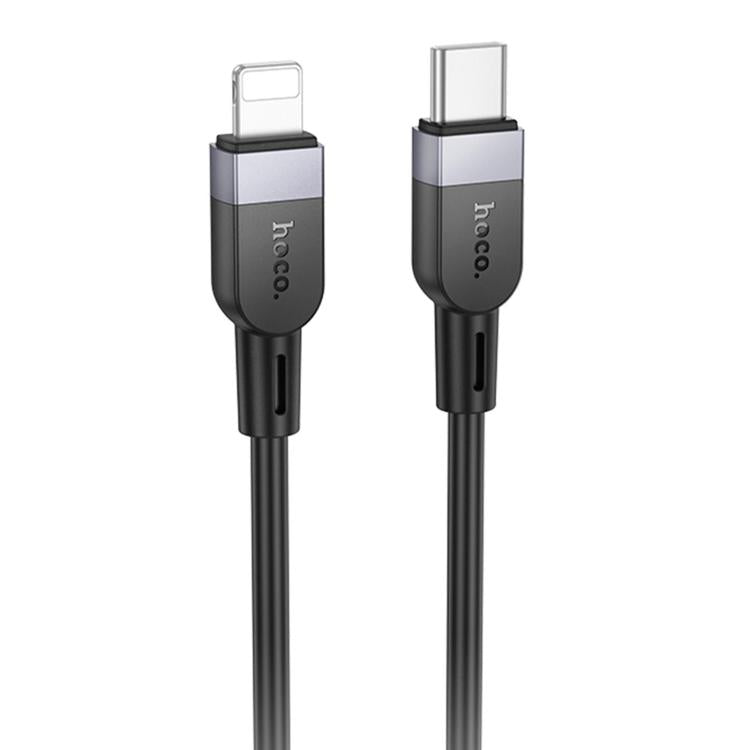 hoco X109 3m Silicone Fast Charging Data Cable, Type-C to 8 Pin - Black