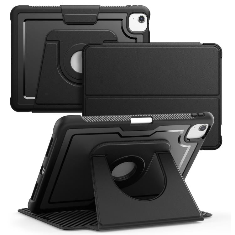 Apple iPad Air 11 2025 / 2024 Honeycomb Magnetic Rotation Holder Leather Smart Tablet Case (Black)