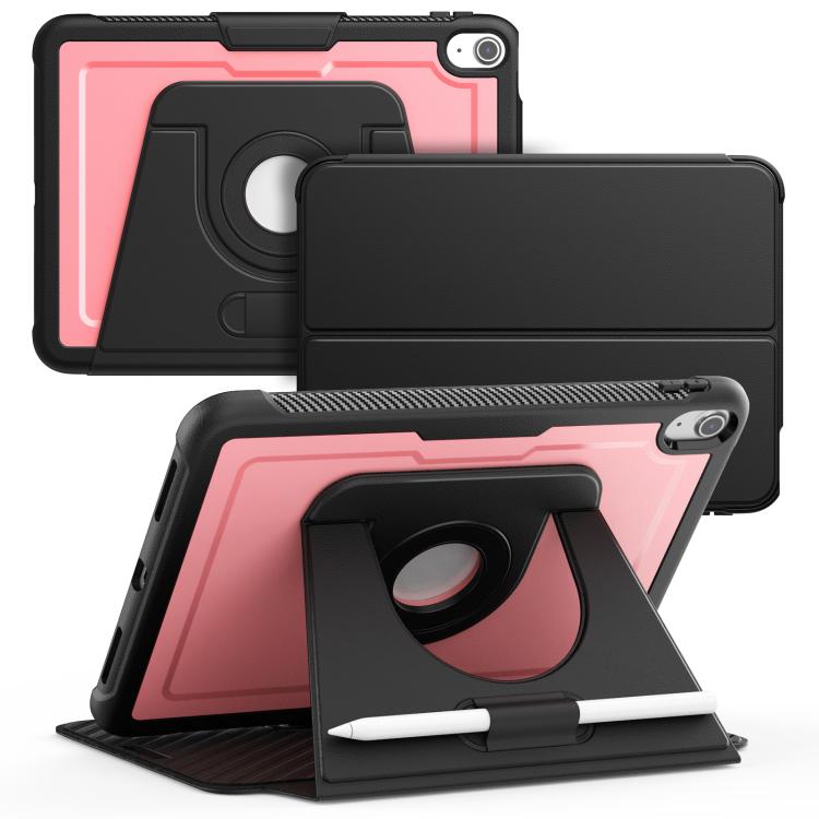Apple iPad 2025 / 2022 Honeycomb Magnetic Rotation Holder Leather Smart Tablet Case (Pink)