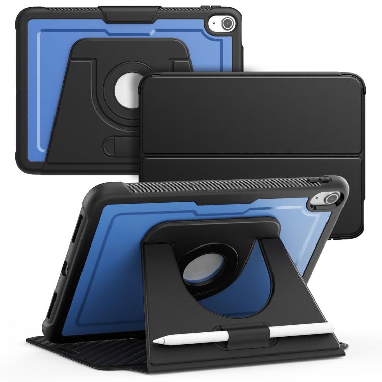 Apple iPad 2025 / 2022 Honeycomb Magnetic Rotation Holder Leather Smart Tablet Case (Blue)