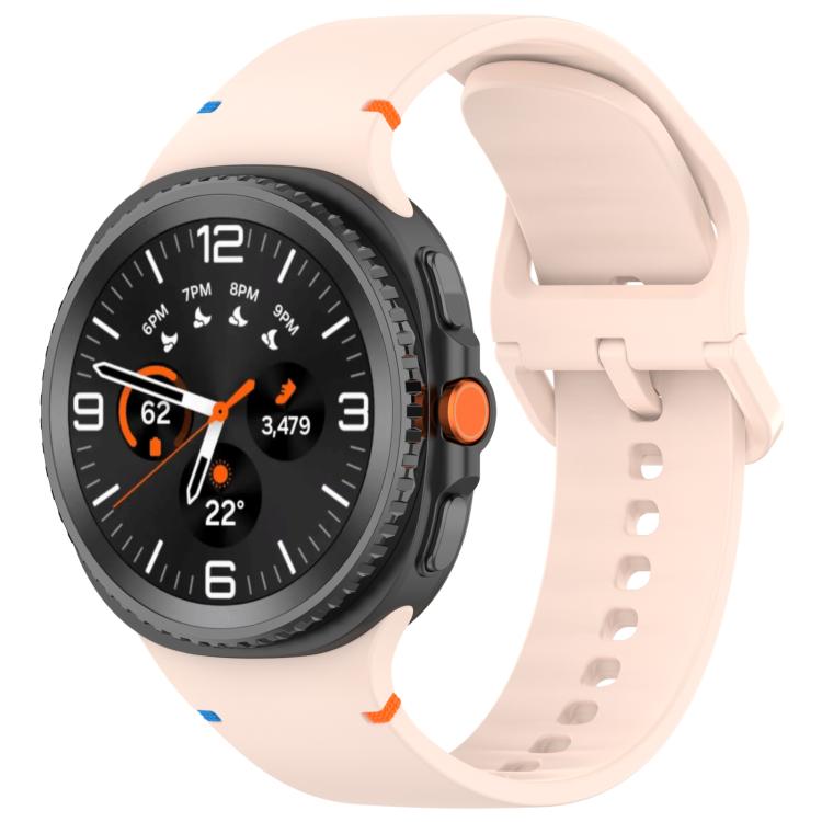 Samsung Galaxy Watch8 Classic 46mm / Watch8 44mm / 40mm xDfind Stitched Solid Color Silicone Watch Band, Size:20mm (Pink)