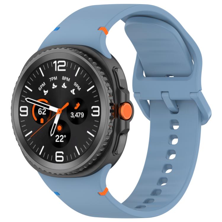 Samsung Galaxy Watch8 Classic 46mm / Watch8 44mm / 40mm xDfind Stitched Solid Color Silicone Watch Band, Size:20mm (Blue)