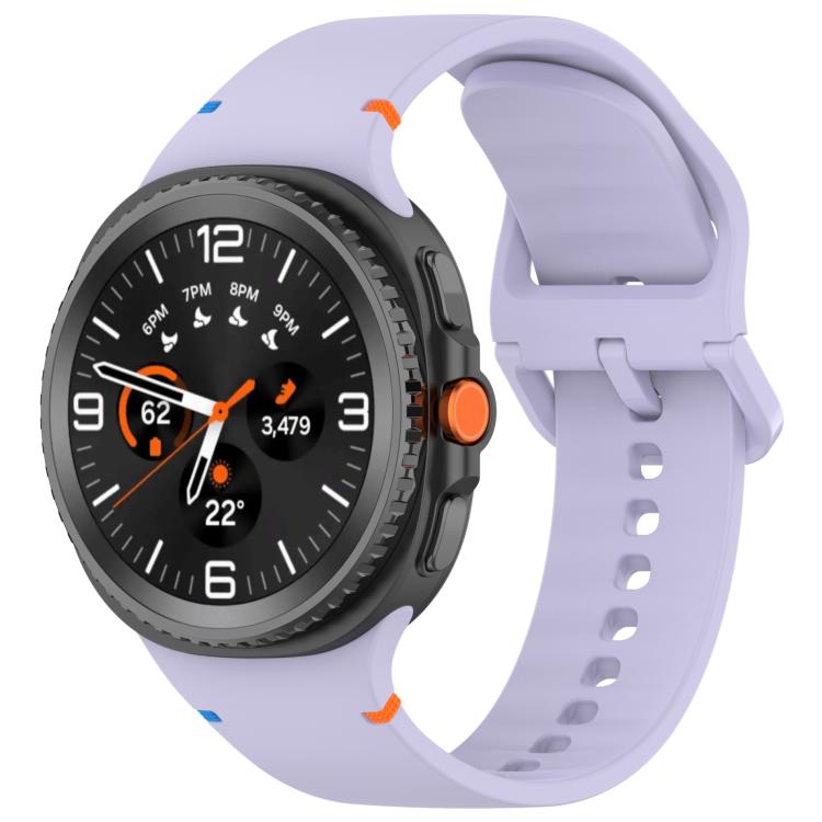 Samsung Galaxy Watch8 Classic 46mm / Watch8 44mm / 40mm xDfind Stitched Solid Color Silicone Watch Band, Size:20mm (Purple)