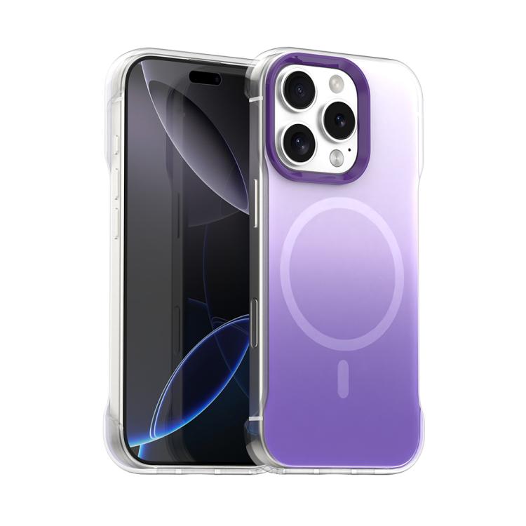Apple iPhone 16 Pro Max Borderless Series Magnetic MagSafe Gradient Color Phone Case Cover - Purple
