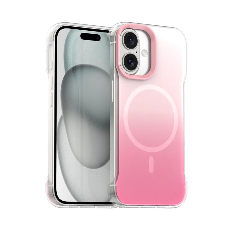Apple iPhone 16 Borderless Series Magnetic MagSafe Gradient Color Phone Case Cover - Pink