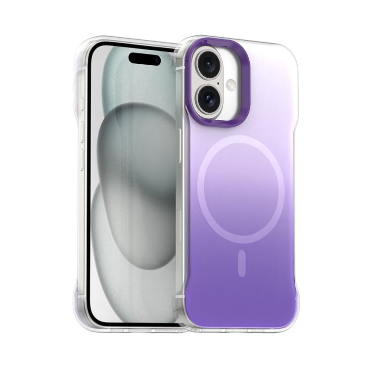 Apple iPhone 16 Borderless Series Magnetic MagSafe Gradient Color Phone Case Cover - Purple