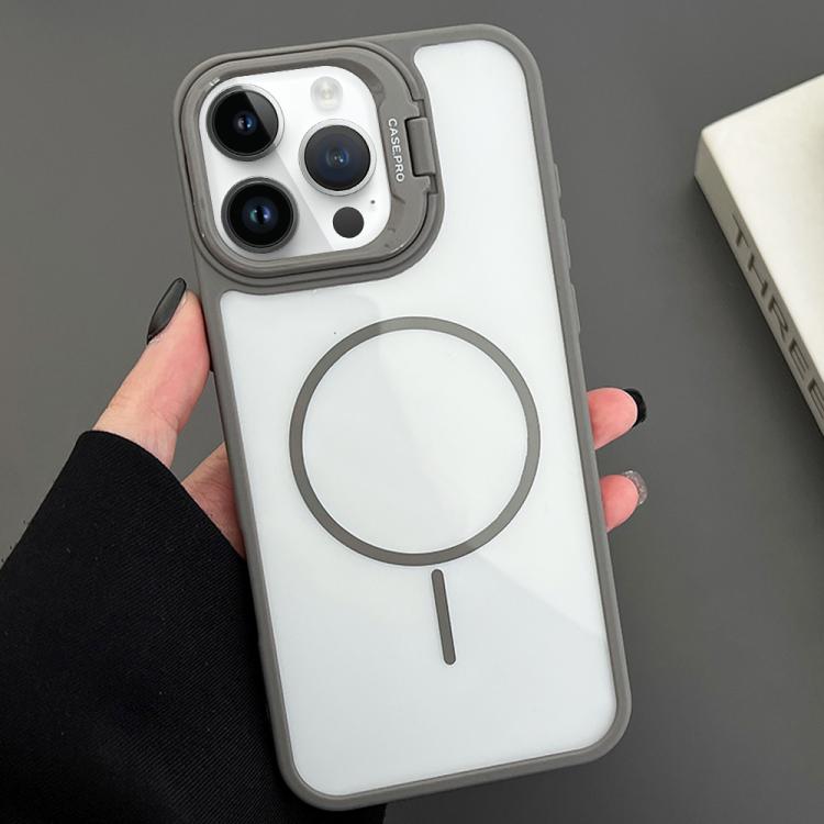 Apple iPhone 14 Pro PC Lens Holder MagSafe Magnetic Phone Case Cover - Grey