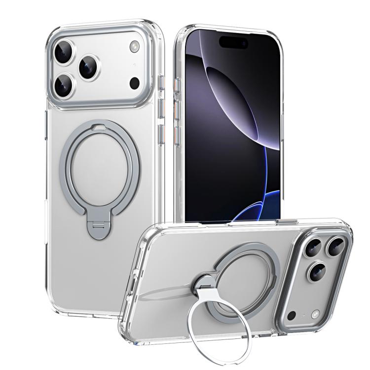 Apple iPhone 17 Pro Max Double Ring MagSafe Magnetic Holder Transparent Phone Case