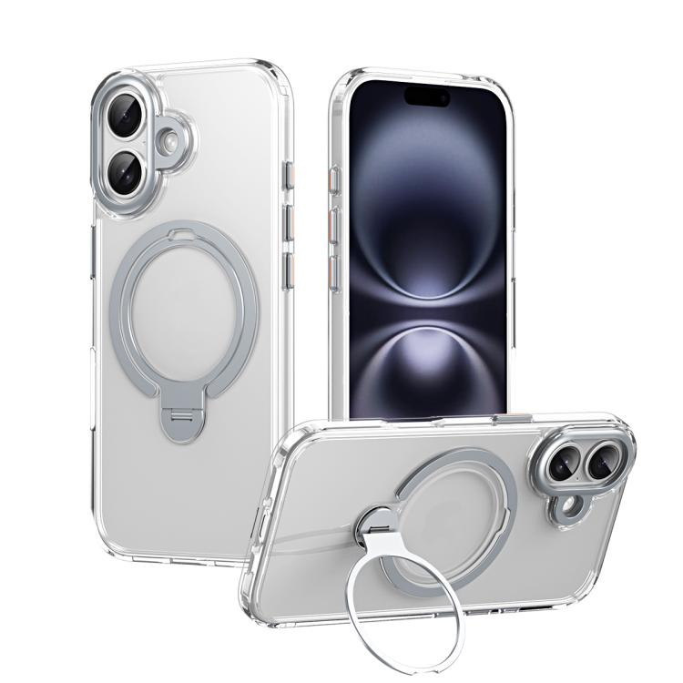 Apple iPhone 17 Double Ring MagSafe Magnetic Holder Phone Case - Transparent