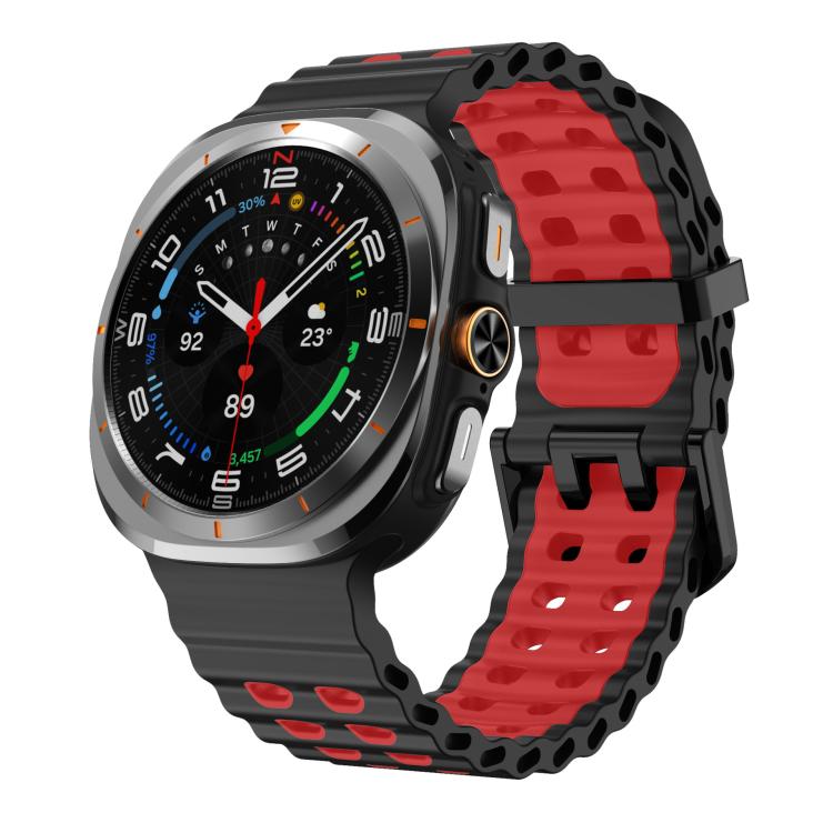 Samsung Galaxy Watch Ultra 47mm / Ultra 2025 Black Buckle Ocean Dual-Color Silicone Band