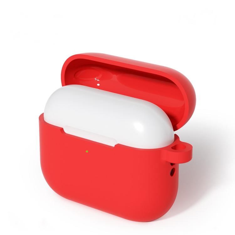 Apple AirPods Pro 3 Silicone Protective Case with Hook, 2.0mm Thickness - Red