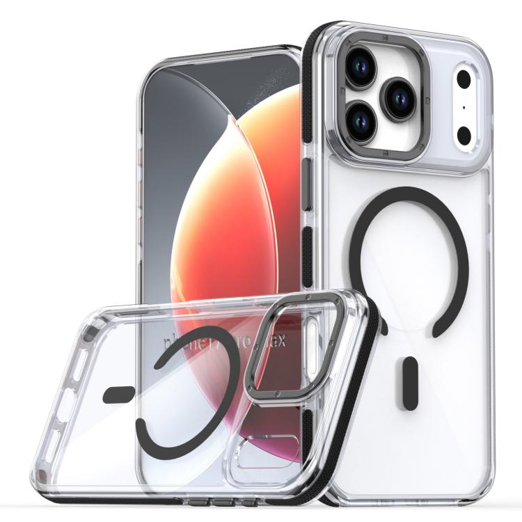 Apple iPhone 17 Pro Max Dual-Color Clear Acrylic Hybrid TPU MagSafe Phone Case - Black