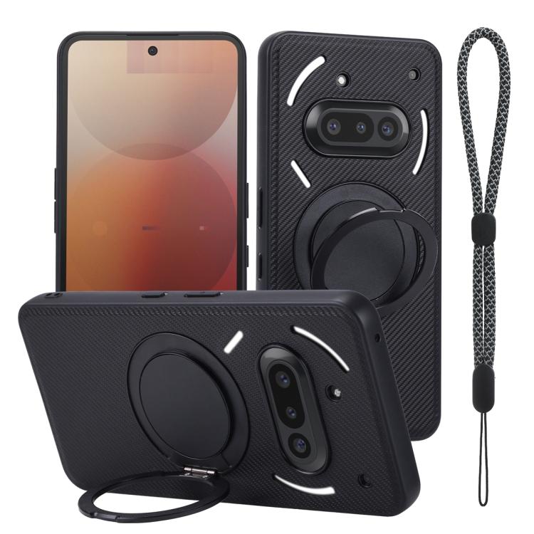 Nothing Phone 3a ViLi TCY Series Kevlar Leather Texture Rotating Holder Case - Black