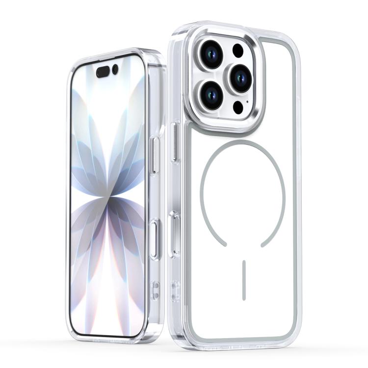 Apple iPhone 16 Pro Bright Shadow Two-color MagSafe Magnetic Phone Case Cover - White