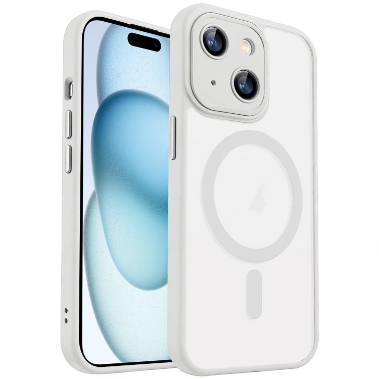 Apple iPhone 15 XDCase Cover Skin Feel Magnetic Frosted Phone Case Cover with Lens Film - White