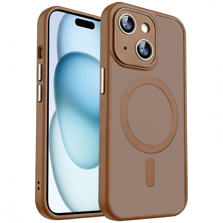 Apple iPhone 15 XDCase Cover Skin Feel Magnetic Frosted Phone Case Cover with Lens Film - Desert Gold